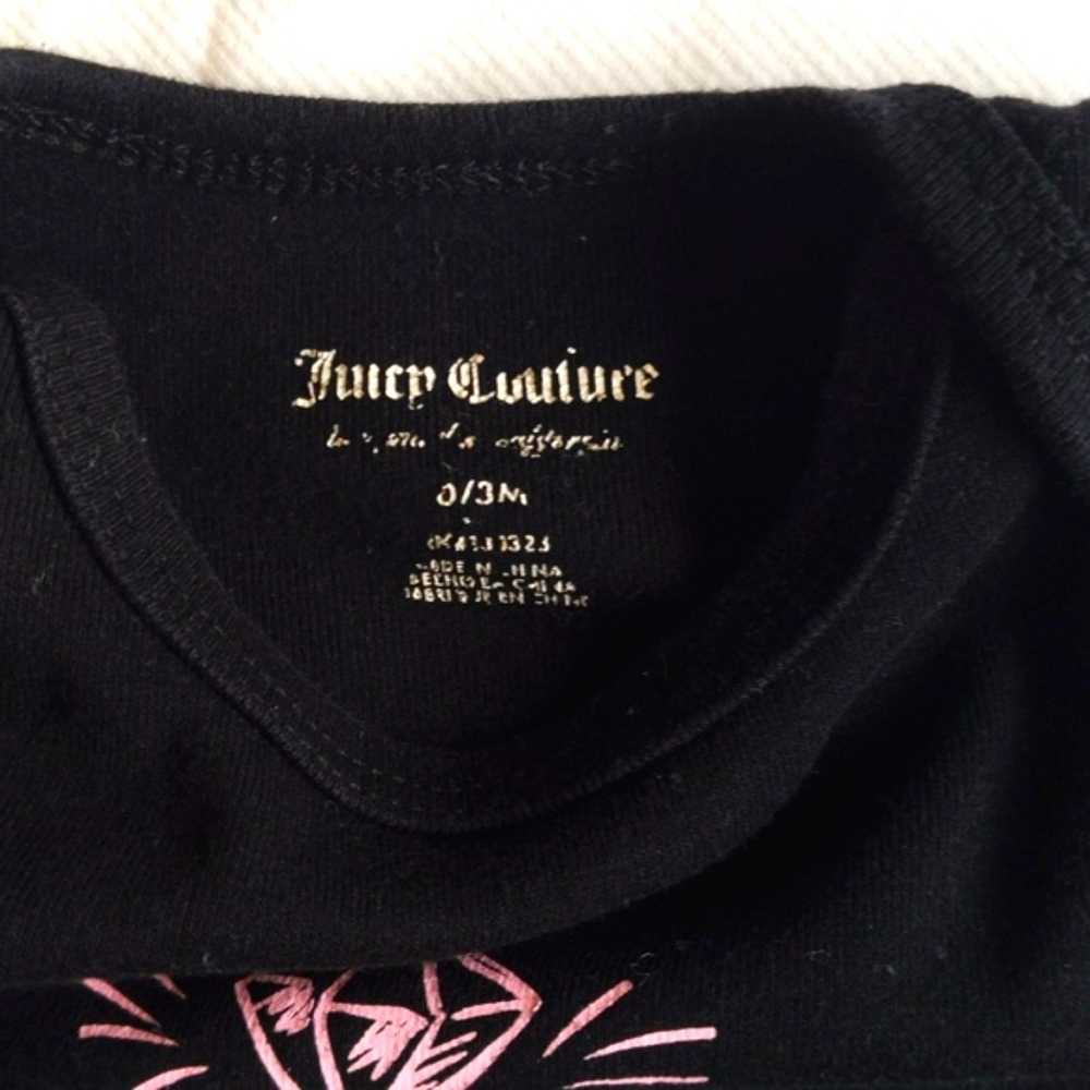 juicy couture perfume graphic short sleeve bodysuit diaper shirt 3 months baby - Picture 2 of 5